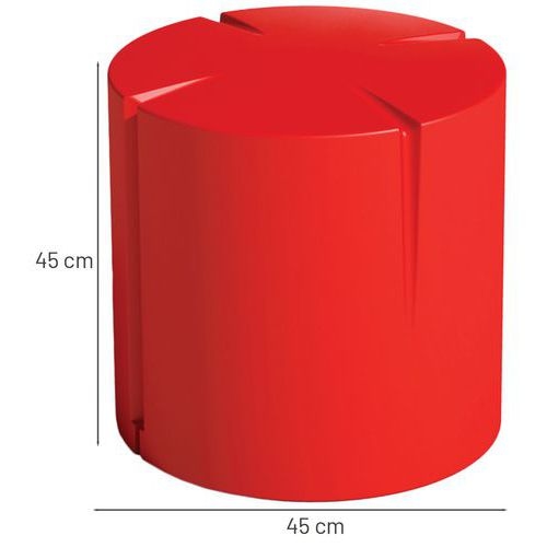 Pouf rond Connexio - rouge - Image 4