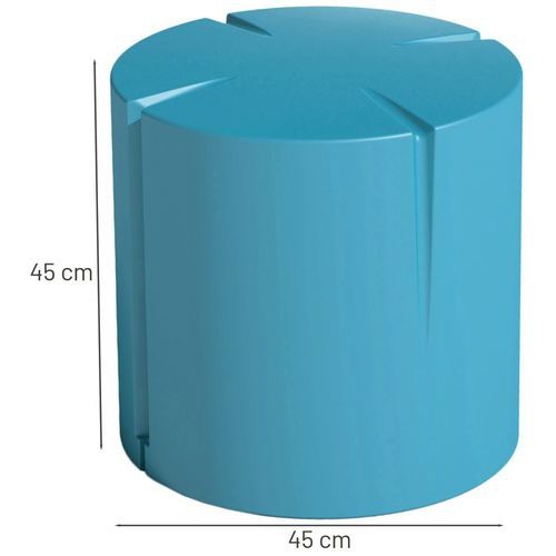Pouf rond Connexio - bleu pastel - Image 3