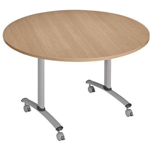 Table ronde plateau mélaminé pivotant Axe - Manutan Expert - Image 6