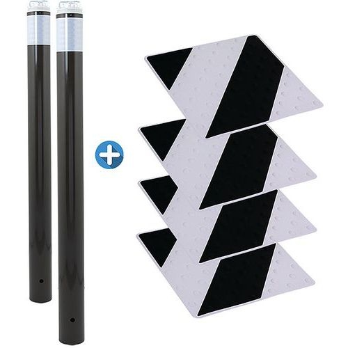 Kit piétons - poteaux lumineux gris et dalles noir/gris - Image principale
