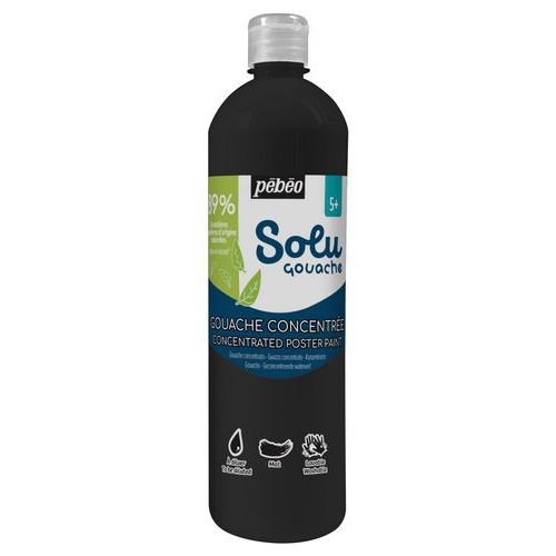 Flacon 1 litre solugouache pebeo - noir ivoire - Image principale