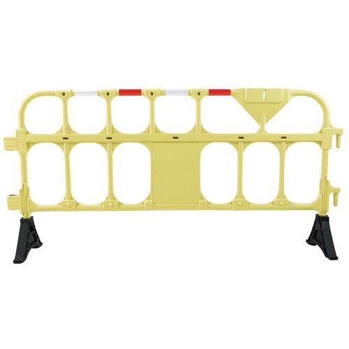 Barrière plastique avec pieds - 2000mm jaune - Image 4