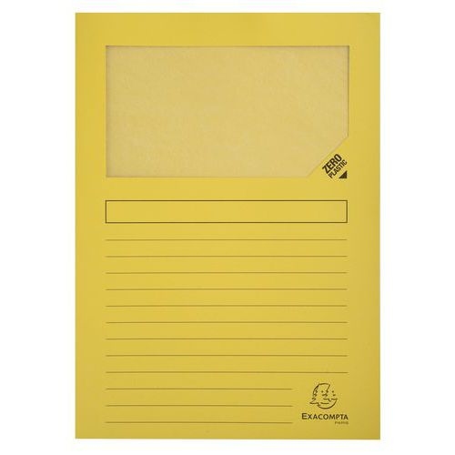 Pochette coin en carte à fenêtre 22x31 cm (Paquet de 100) - Jaune - Image principale