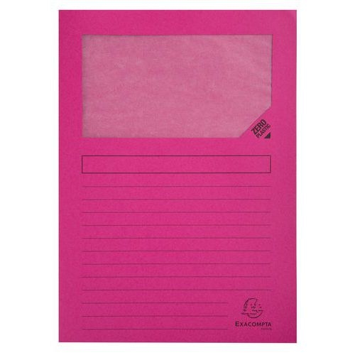 Pochette coin en carte à fenêtre 22x31 cm (Paquet de 100) - Rose - Image principale