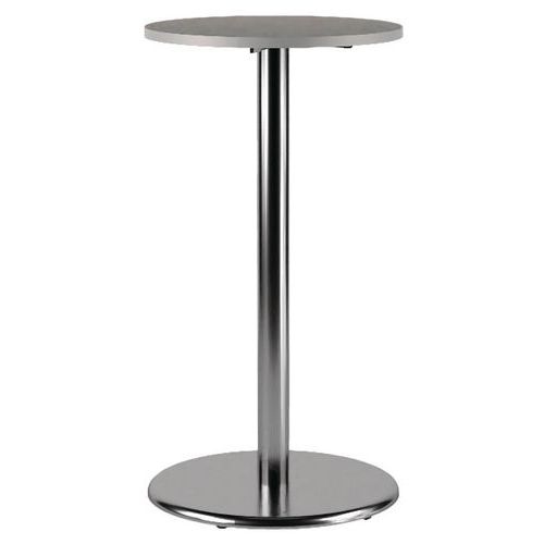 Mange-debout Menorca Ø 60 cm ht 110 cm stratifié 24 mm PC gris perle - chromé - Image principale