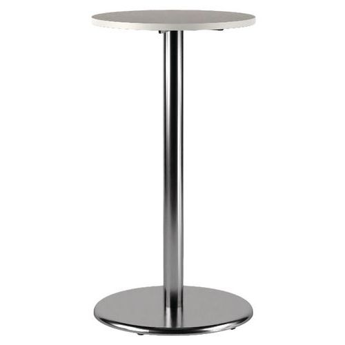Mange-debout Menorca Ø 60 cm ht 110 cm stratifié 24 mm PC blanc craie - chromé - Image principale