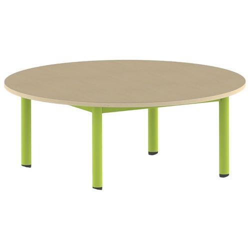Table Carélie ronde Ø 120 cm mobile 4 pieds stratifié Mobidecor - Image principale