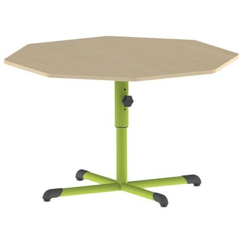 Table Bandana octogonale Ø 120 cm réglable piètement central stratifié - Image principale