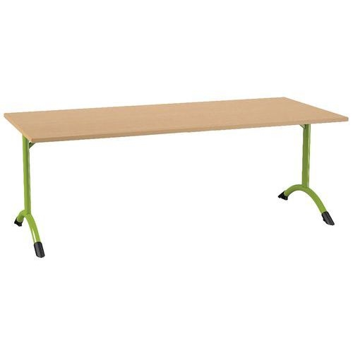 Table Sara rectangulaire 180 x 80 cm fixe dégagement latéral stratifié - Image principale