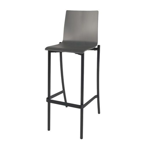 Tabouret Best 4 pieds hauteur 80 cm coque bois naturel ou teinté - Image principale