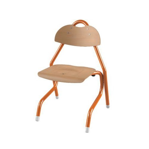 Chaise Tempo AST coque bois naturel piètement alu Mobidecor - Image principale