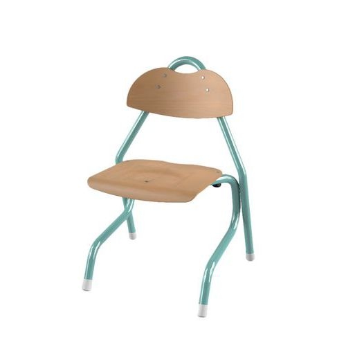 Chaise Tempo AST coque bois naturel piètement alu Mobidecor - Image 4