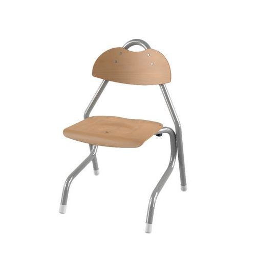 Chaise Tempo AST coque bois naturel piètement alu Mobidecor - Image 5