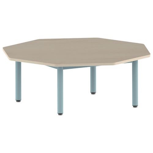 Table Carélie octogonale Ø 120 cm fixe 4 pieds stratifié Mobidecor - Image 5