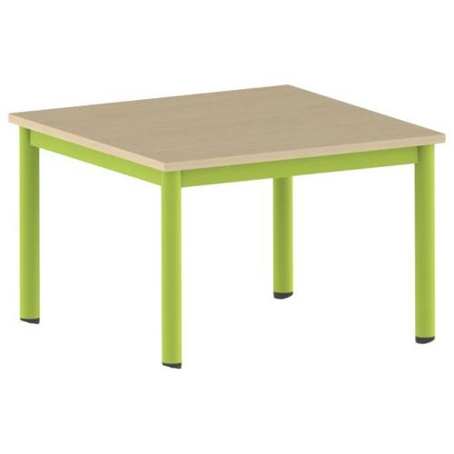 Table Carélie carrée 80 x 80 cm mobile 4 pieds stratifié Mobidecor - Image 7