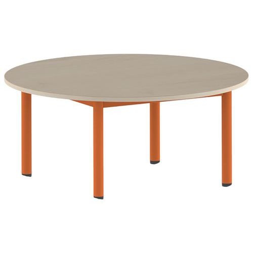 Table Carélie ronde Ø 120 cm mobile 4 pieds stratifié Mobidecor - Image 3
