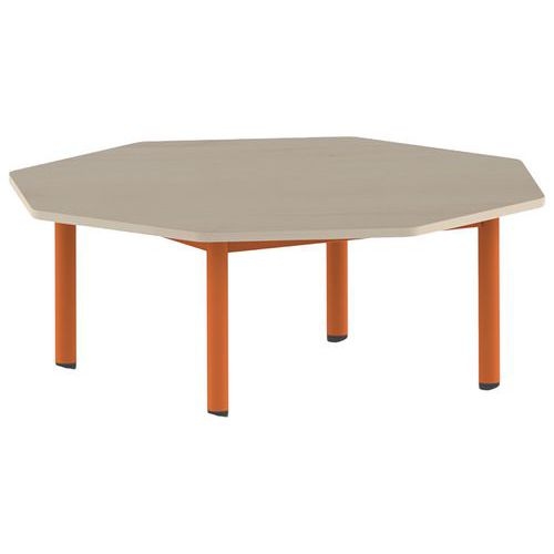 Table Carélie octogonale Ø 120 cm mobile 4 pieds stratifié Mobidecor - Image 6