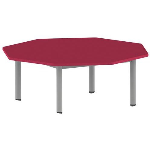 Table Carélie octogonale Ø 120 cm mobile 4 pieds stratifié Mobidecor - Image 3