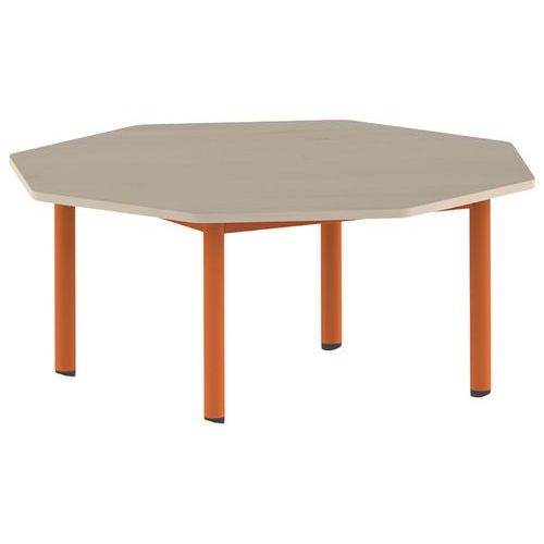 Table Carélie octogonale Ø 120 cm mobile 4 pieds stratifié Mobidecor - Image 7
