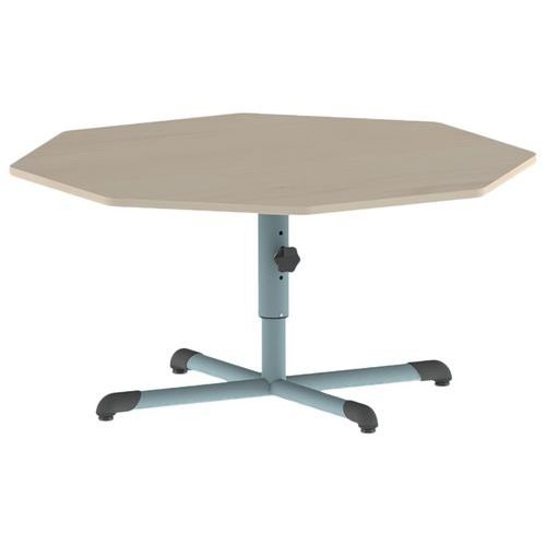 Table Bandana octogonale Ø 120 cm réglable piètement central stratifié - Image 3