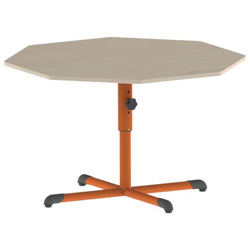 Table Bandana octogonale Ø 120 cm réglable piètement central stratifié - Image 7