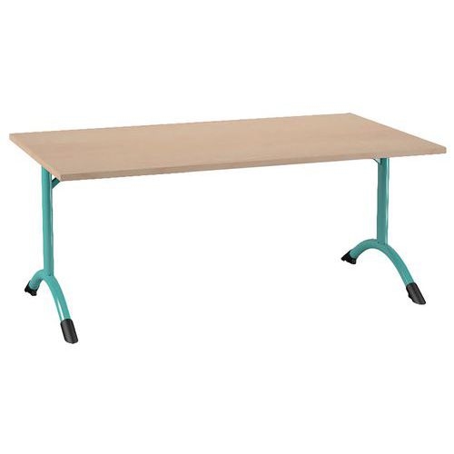 Table Sara rectangulaire 140 x 80 cm fixe dégagement latéral stratifié - Image 6