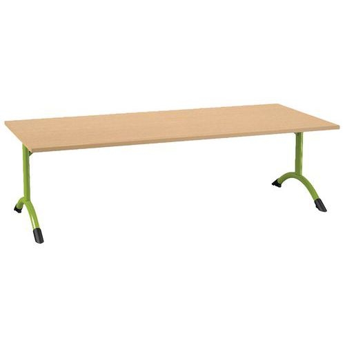 Table Sara rectangulaire 180 x 80 cm fixe dégagement latéral stratifié - Image 2