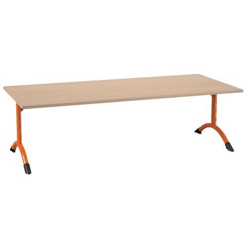 Table Sara rectangulaire 180 x 80 cm fixe dégagement latéral stratifié - Image 3