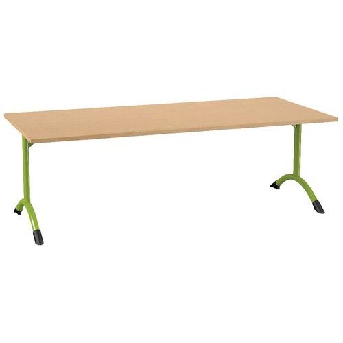 Table Sara rectangulaire 180 x 80 cm fixe dégagement latéral stratifié - Image 7