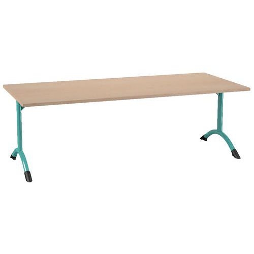 Table Sara rectangulaire 180 x 80 cm fixe dégagement latéral stratifié - Image 8