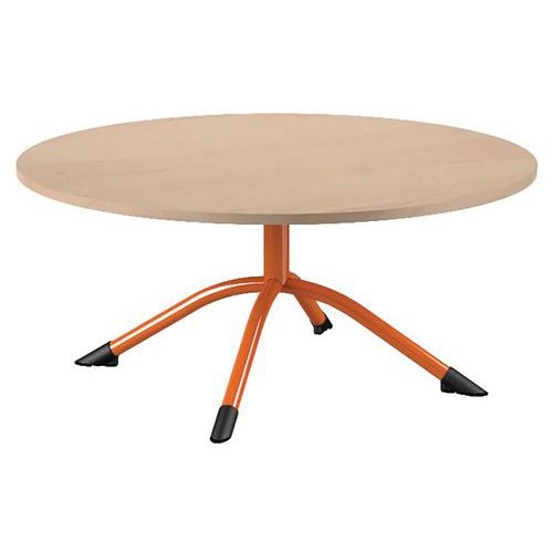 Table Sara ronde Ø 120 cm fixe piètement central stratifié Mobidecor - Image 2