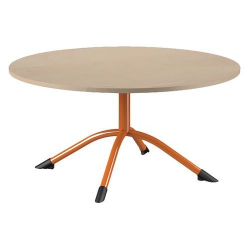 Table Sara ronde Ø 120 cm fixe piètement central stratifié Mobidecor - Image 7
