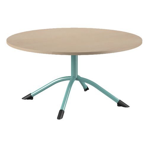 Table Sara ronde Ø 120 cm fixe piètement central stratifié Mobidecor - Image 4
