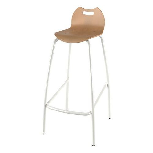 Tabouret 4 pieds hauteur 80 cm coque Bandana bois naturel Mobidecor - Image 2