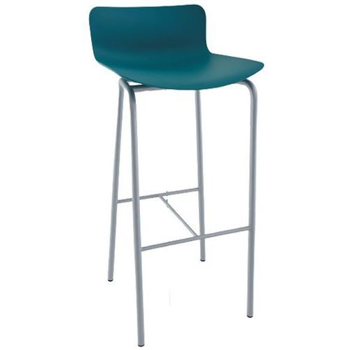 Tabouret haut Popp coque polycarbonate/piètement acier - Image 3