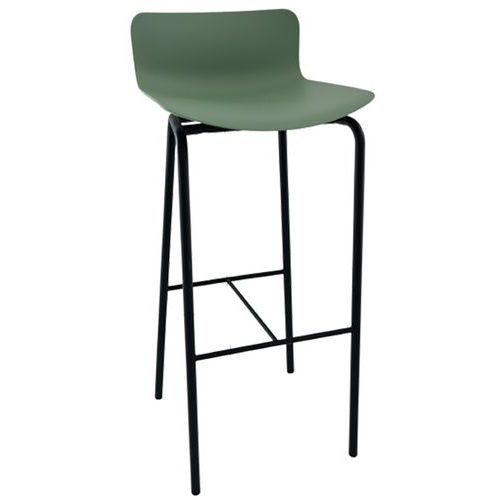 Tabouret haut Popp coque polycarbonate/piètement acier - Image 7