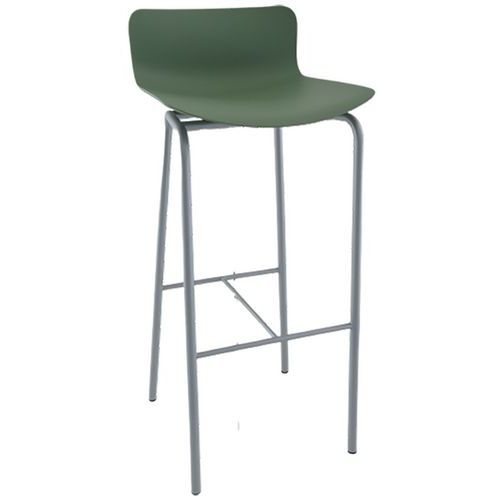 Tabouret haut Popp coque polycarbonate/piètement acier - Image 4