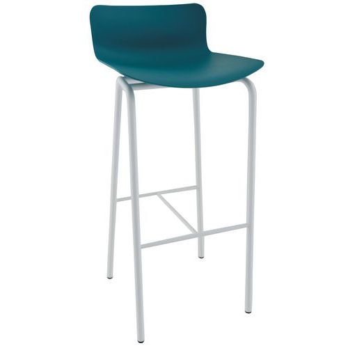 Tabouret haut Popp coque polycarbonate/piètement acier - Image 5