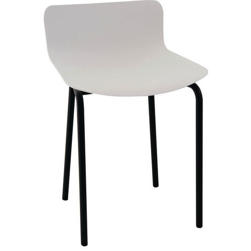 Tabouret bas Popp coque polycarbonate/piètement acier - Image 8
