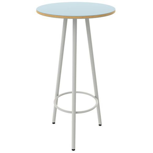Mange debout Ø 60 cm hauteur 110 cm stratifié bleu/alu 9006 - Image principale
