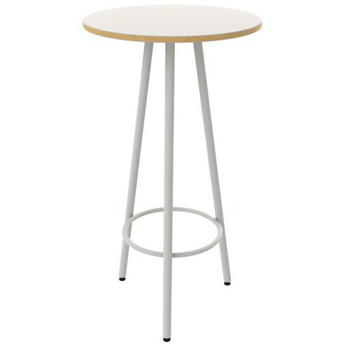 Mange debout Ø 60 cm hauteur 110 cm stratifié blanc/alu 9006 - Image principale
