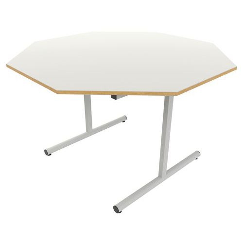 Table dégagement latéral octogonale Ø 120 cm stratifié ABS - Image principale