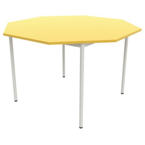 Table 4 pieds droits octogonale Ø 120 cm stratifié ABS - Image 2