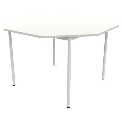 Table 4 pieds droits octogonale Ø 120 cm stratifié ABS - Image 4