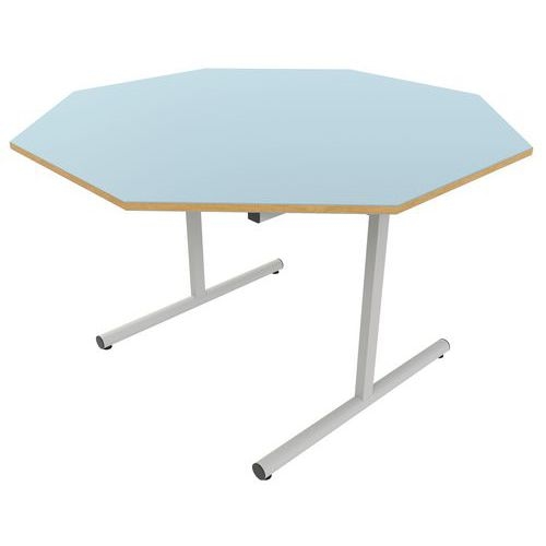 Table dégagement latéral octogonale Ø 120 cm stratifié ABS - Image 4