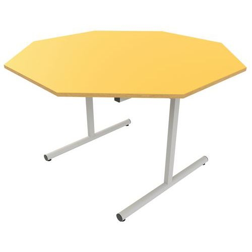 Table dégagement latéral octogonale Ø 120 cm stratifié ABS - Image 5