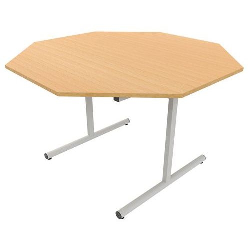 Table dégagement latéral octogonale Ø 120 cm stratifié ABS - Image 3
