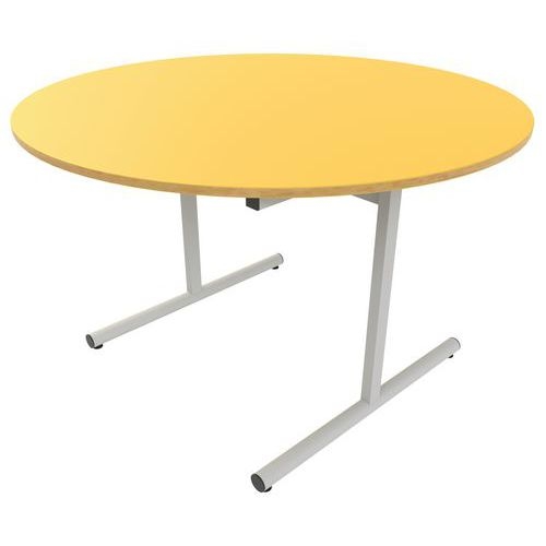 Table dégagement latéral ronde Ø 120 cm stratifié ABS - Image 5