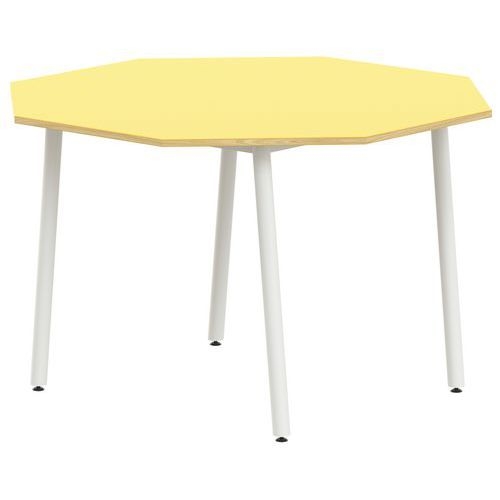 Table 4 pieds inclinés octogonale Ø 120 cm stratifié ABS - Image 4