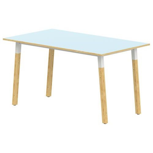Table 4 pieds inclinés métal/bois 80 x 80 cm stratifié ABS - Image 3